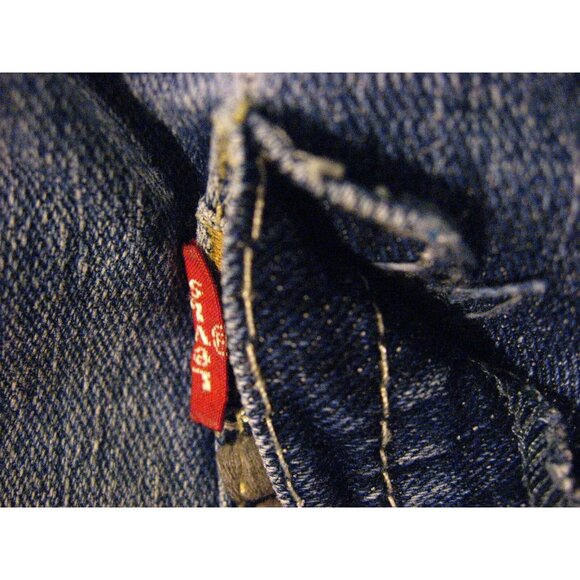 LEVIS GIRLS CUTOFF JEAN SHORTS W 20 MEASURED Tag 6X Kids Adjustable Waist Blue - Picture 7 of 9